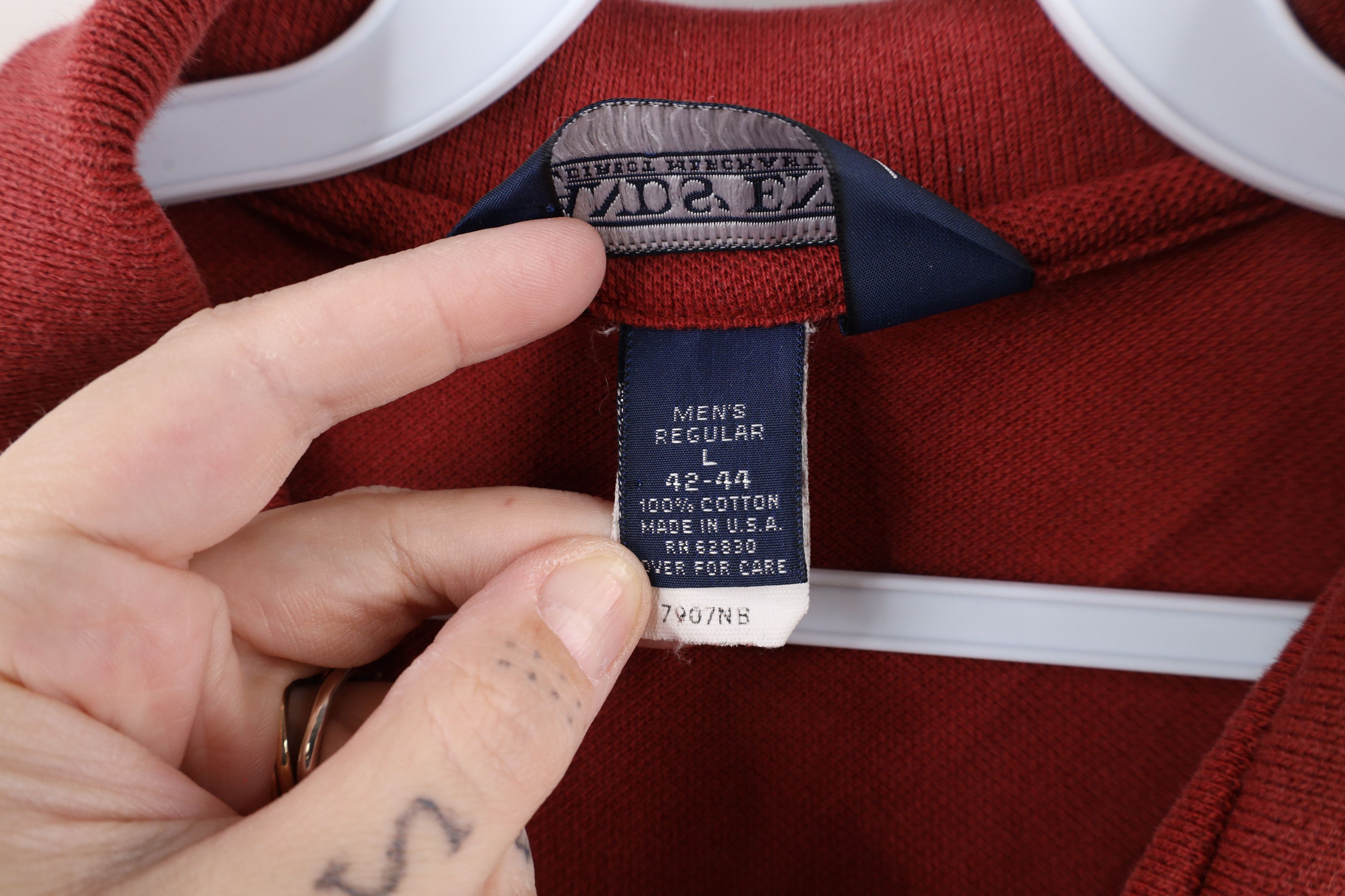 Lands' End × Vintage Vintage 90s Lands End Pique Cotton Pocket Polo Shirt Red USA Size US L / EU 52-54 / 3 - 9 Thumbnail