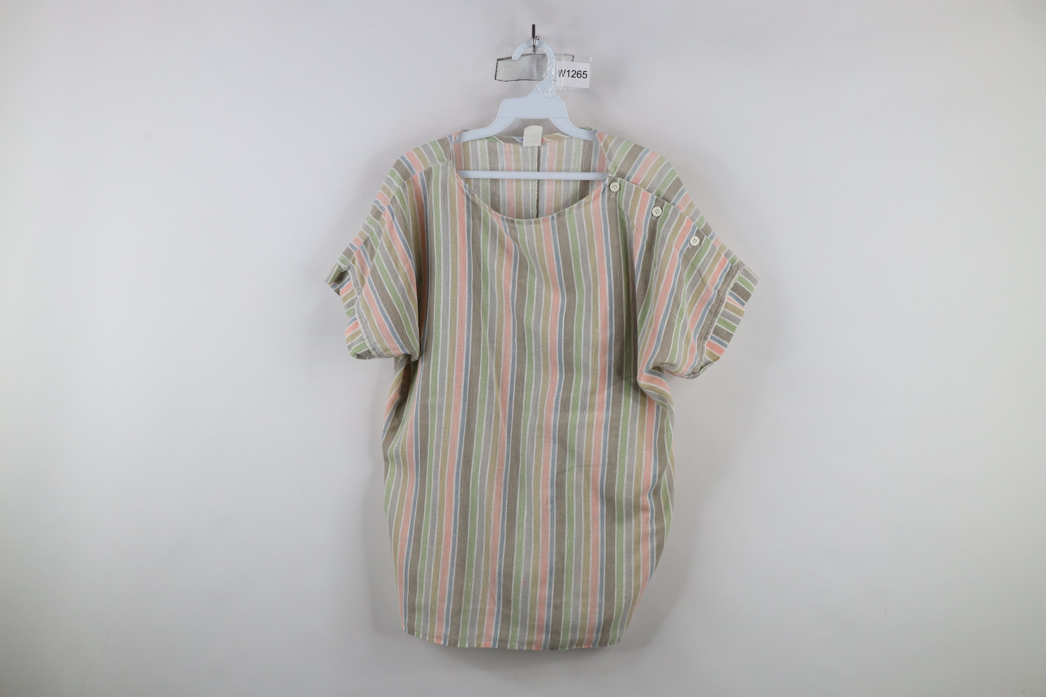 Vintage Vintage 70s 80s Streetwear Linen Blend Dolman Sleeve T-Shirt Size L / US 10 / IT 46 - 1 Thumbnail