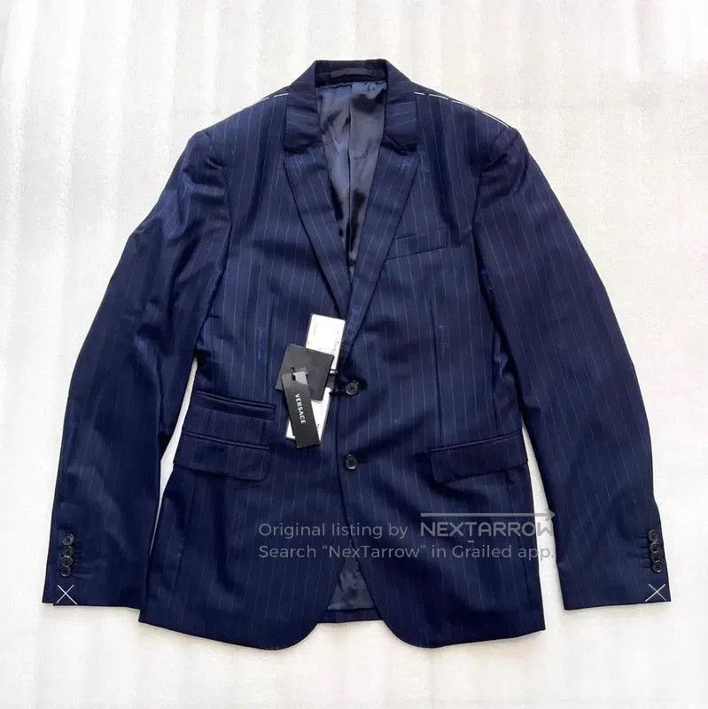 Versace Versace Men's Navy Wool Long Sleeve Jacket . Size US M / EU 48-50 / 2 - 1 Thumbnail