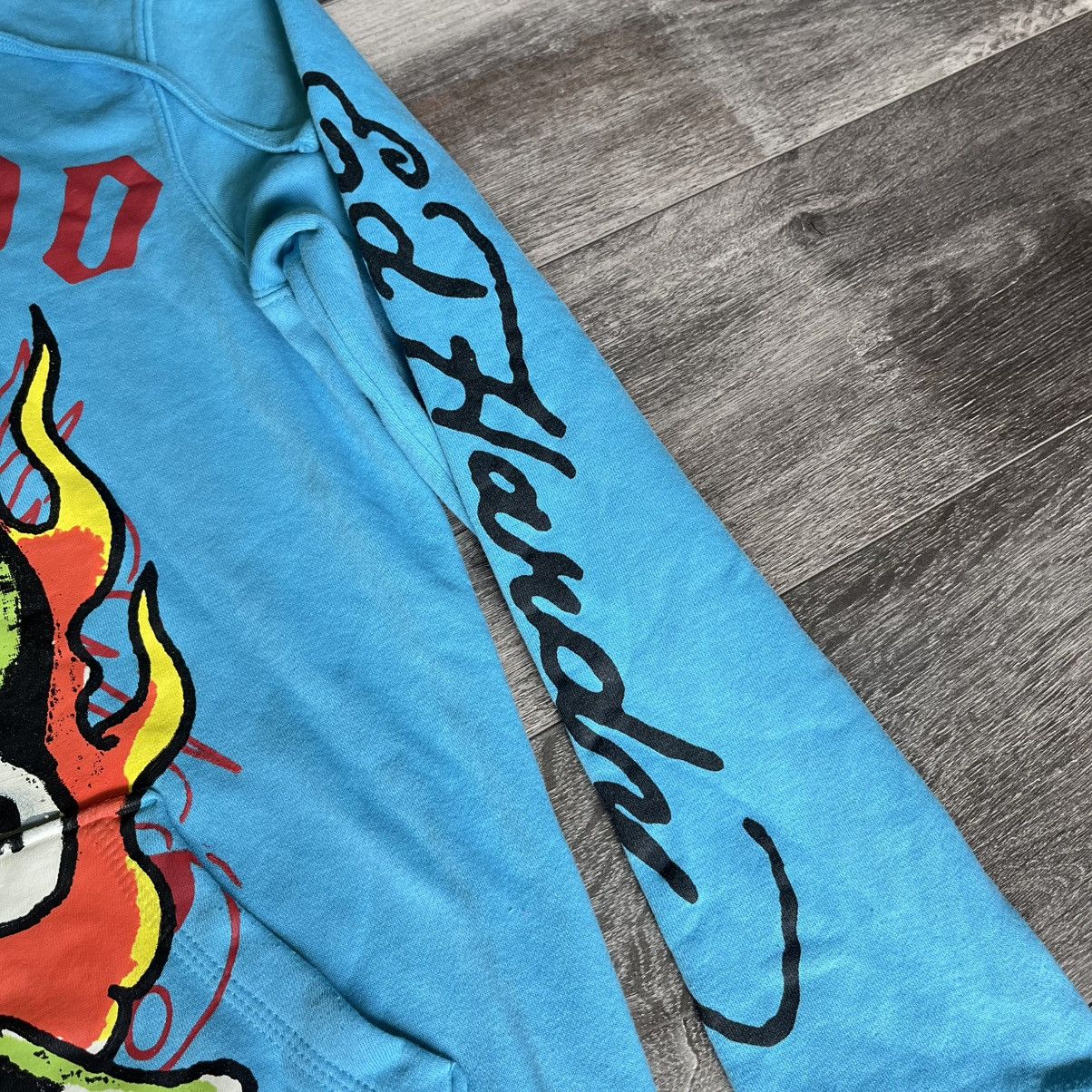 Ed Hardy Vintage Ed Hardy Tattoo Flaming Skull Graphic Logo Hoodie Size US S / EU 44-46 / 1 - 4 Thumbnail