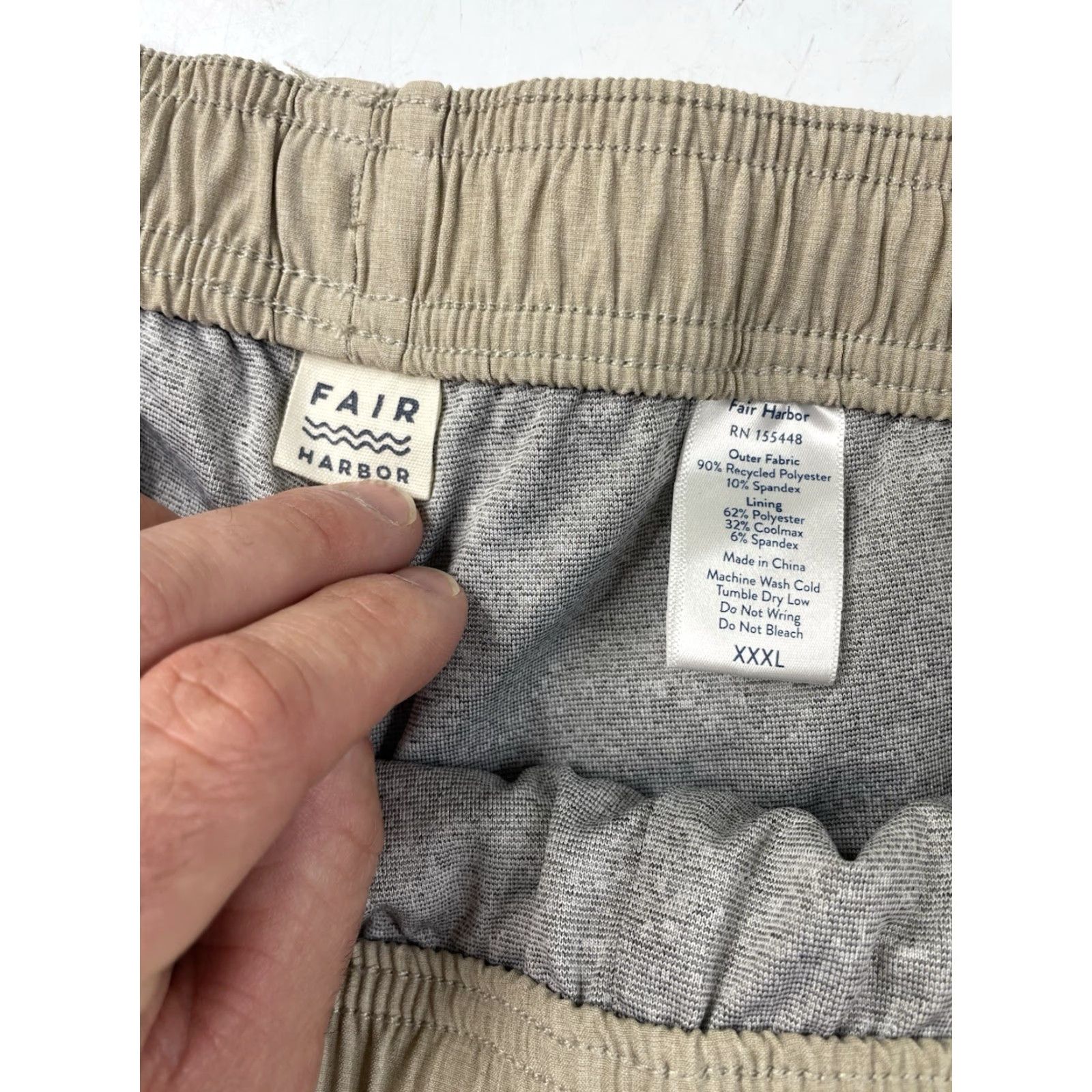 Vintage Fair Harbor The One Shorts Mens 3XL Beige Unlined Casual Trunks Drawstrings Size US 39 - 4 Thumbnail