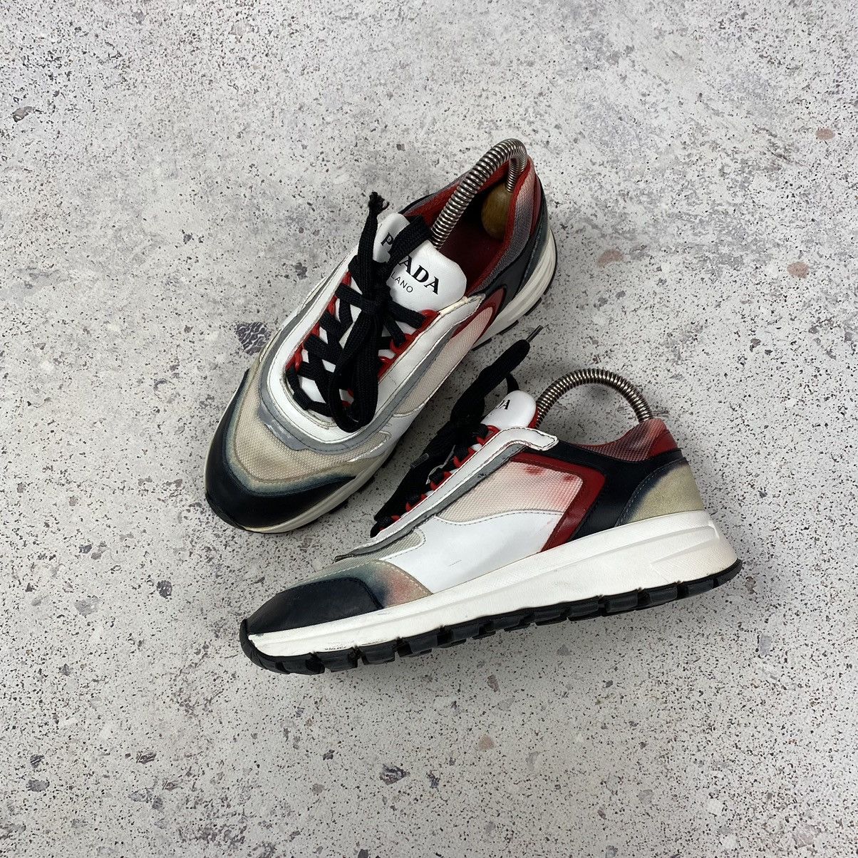 Authentic Prada Prax 01 White Leather Shoes 1E887L Sneakers