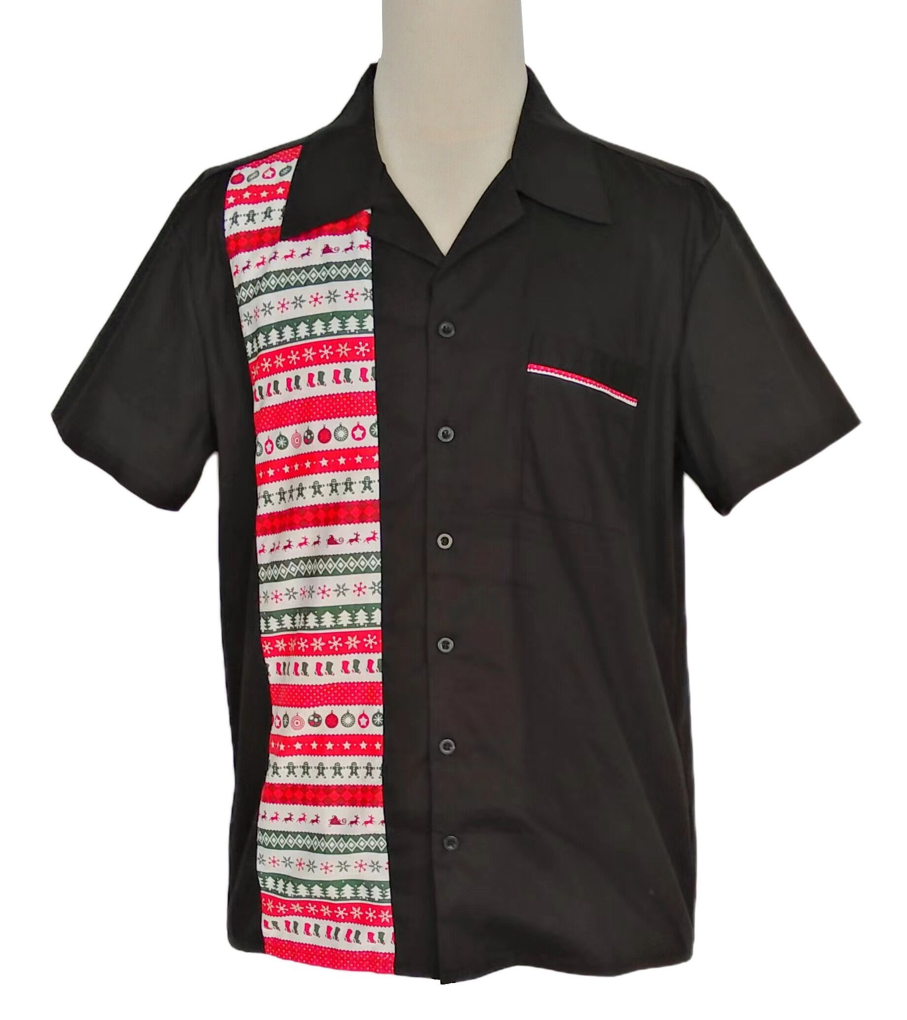 Other Pocket Black Men Shirts Contrast Ribbon Pattern Size US L / EU 52-54 / 3 - 1 Thumbnail