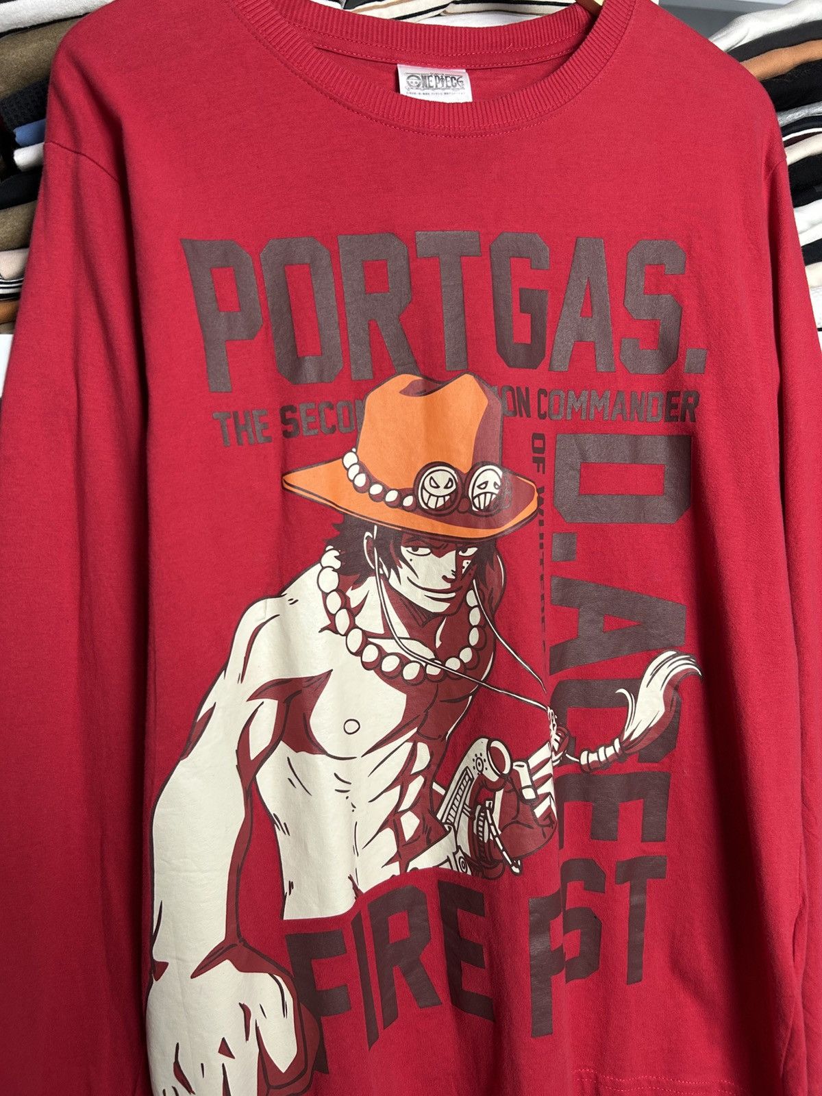 Anime One Piece portgas D ace longsleeve tee Size US L / EU 52-54 / 3 - 4 Thumbnail