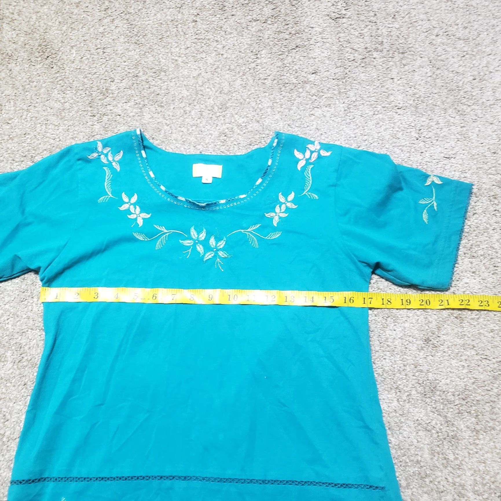 Vintage Vintage Blue Floral Shirt Adult Women Small Short Sleeve Casual Bohemian Style Size S / US 4 / IT 40 - 4 Thumbnail