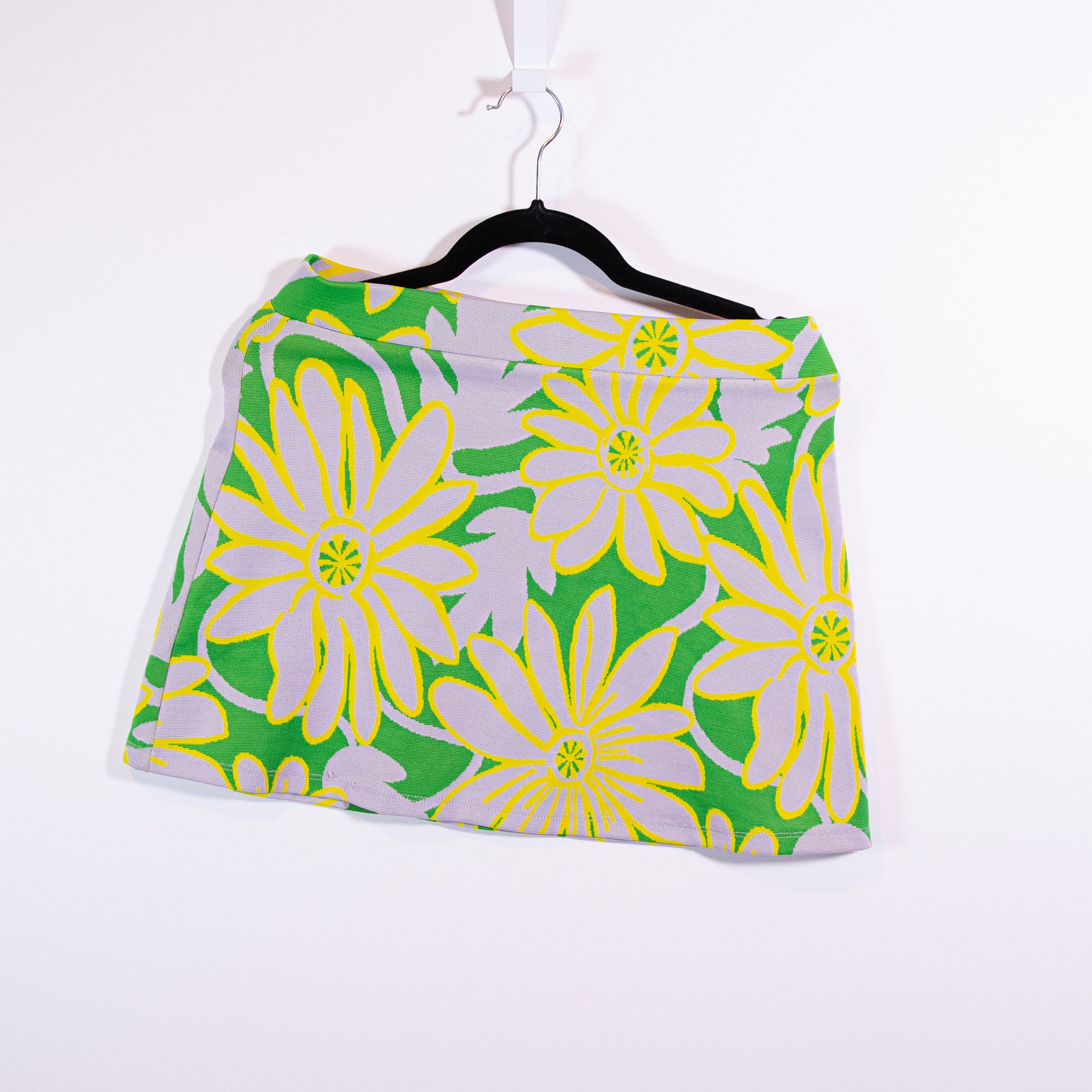 Zara Zara Thick Knit Stretch Green Purple Yellow Floral Size 30" / US 8 / IT 44 - 1 Thumbnail