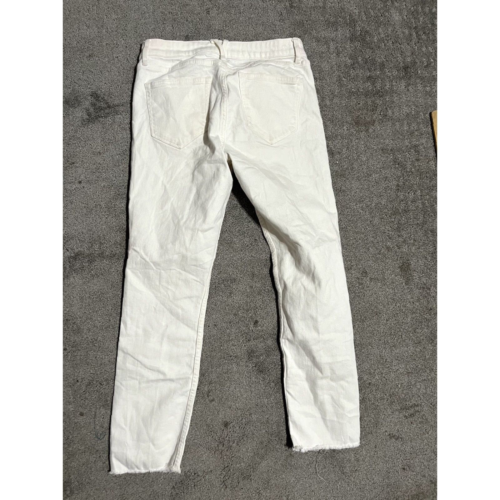 Vineyard Vines VINEYARD VINES White Jamie High Rise Skinny Jeans Stretch Women's 25 Raw Hem Cut Size 42" / US 20 - 3 Thumbnail