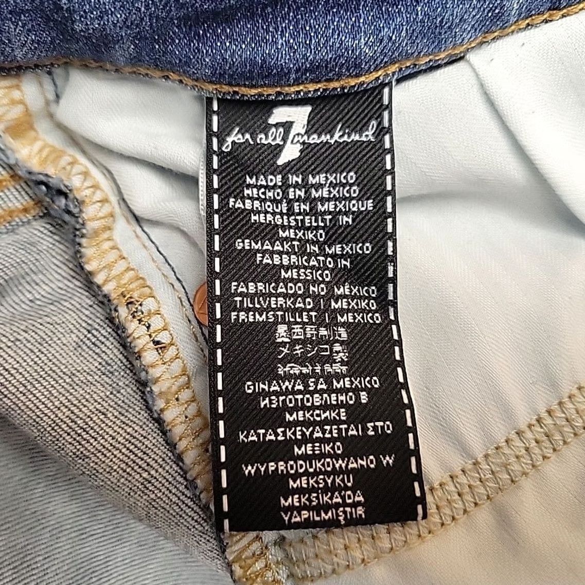 7 For All Mankind 7 For All Mankind Jeans Womens 29 Blue High Waist Ankle Skinny Stretch Denim Jeans Size 29" - 4 Thumbnail