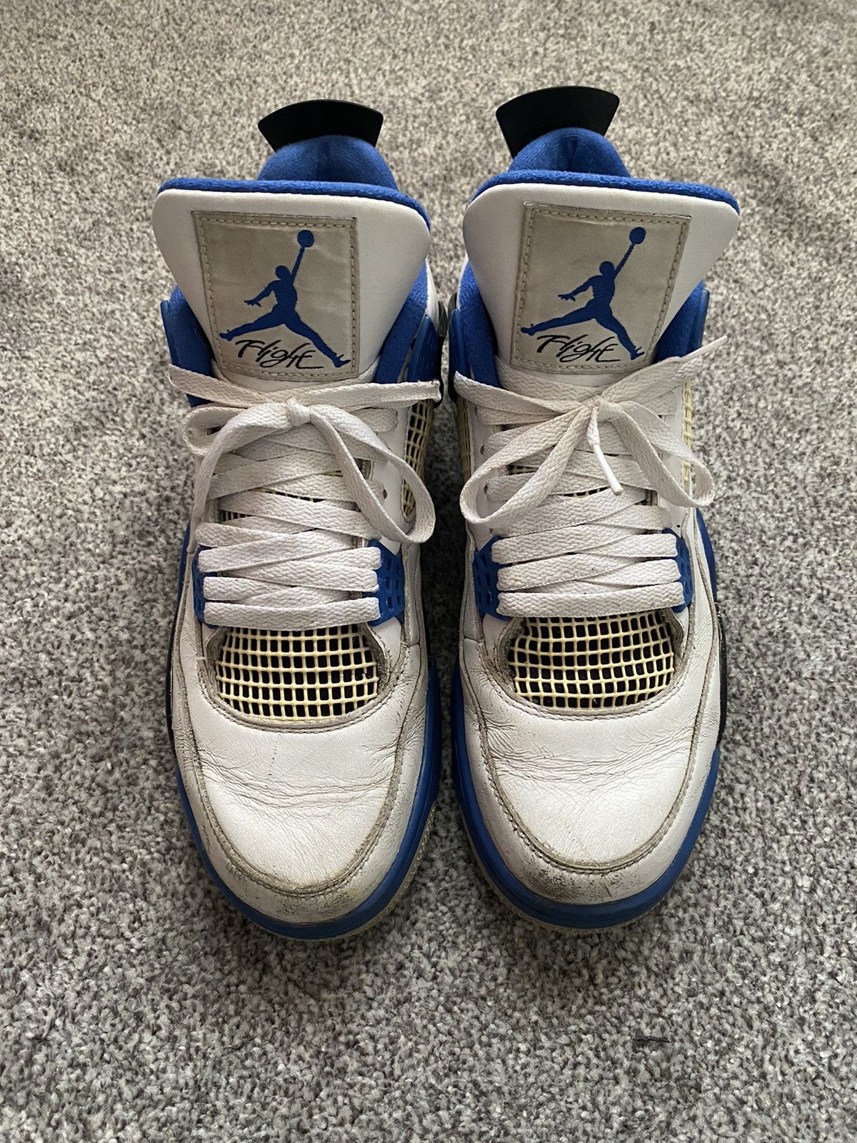 Jordan Brand Air Jordan Retro 4 Motorsport White Blue OG 2017 Size US 9.5 / EU 42-43 - 2 Thumbnail