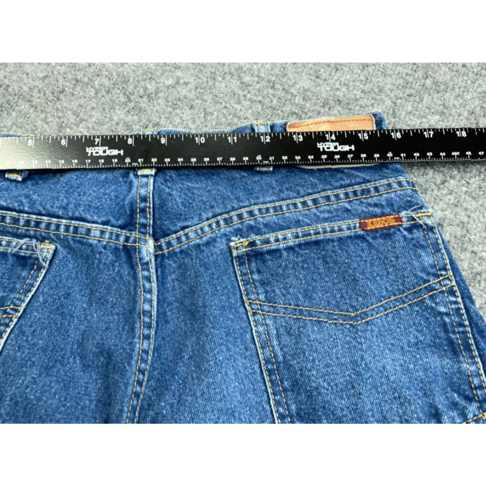 Denime VINTAGE Kabos Denim Jeans Men 32 x 30 Blue 90s Faded Tapered Leg USA Made Regular Rise 10-12 Zip Size US 32 / EU 48 - 3 Thumbnail