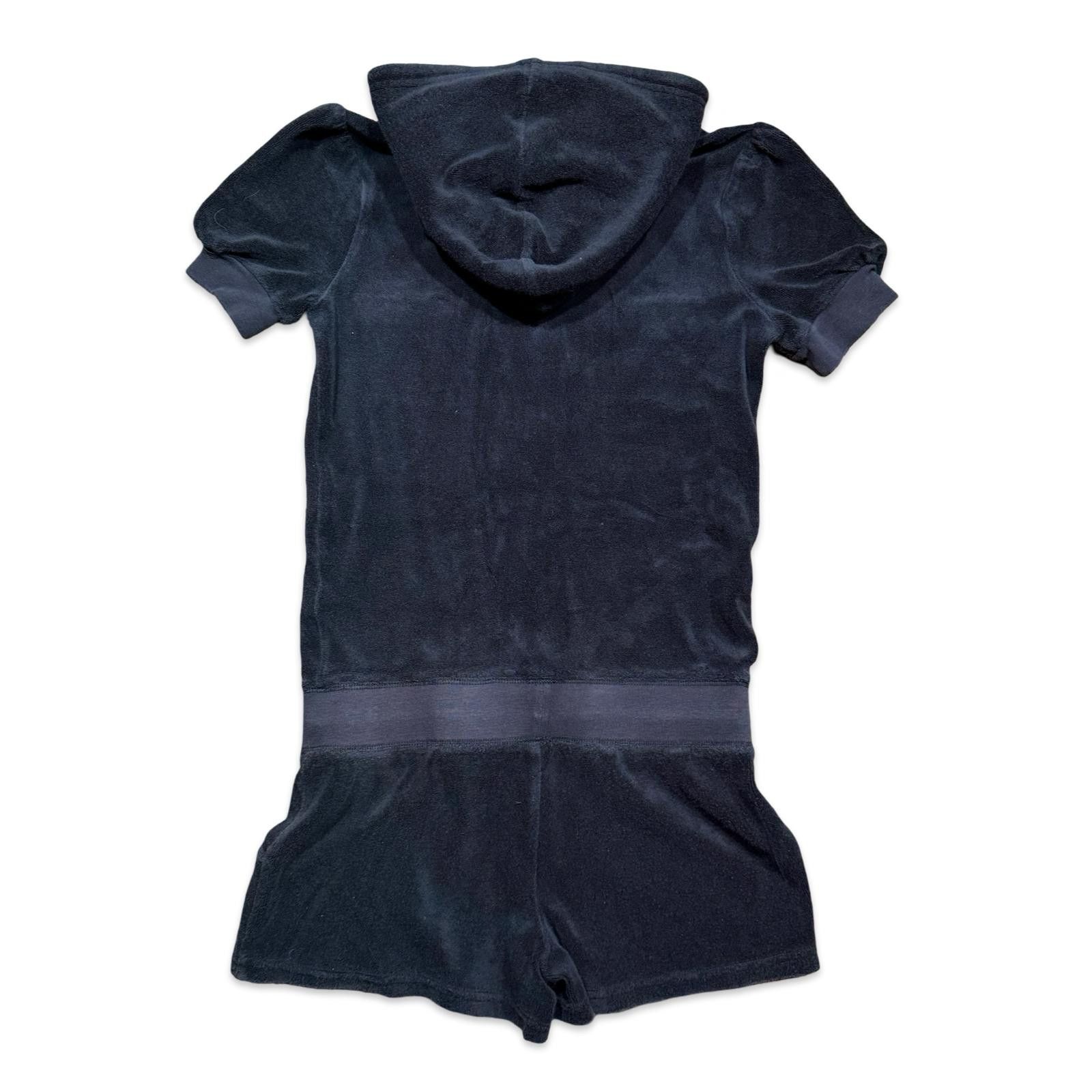 Juicy Couture Jeans Juicy Couture Vintage Black Terry Zip-Up Romper with Hood Size XS / US 0-2 / IT 36-38 - 5 Thumbnail