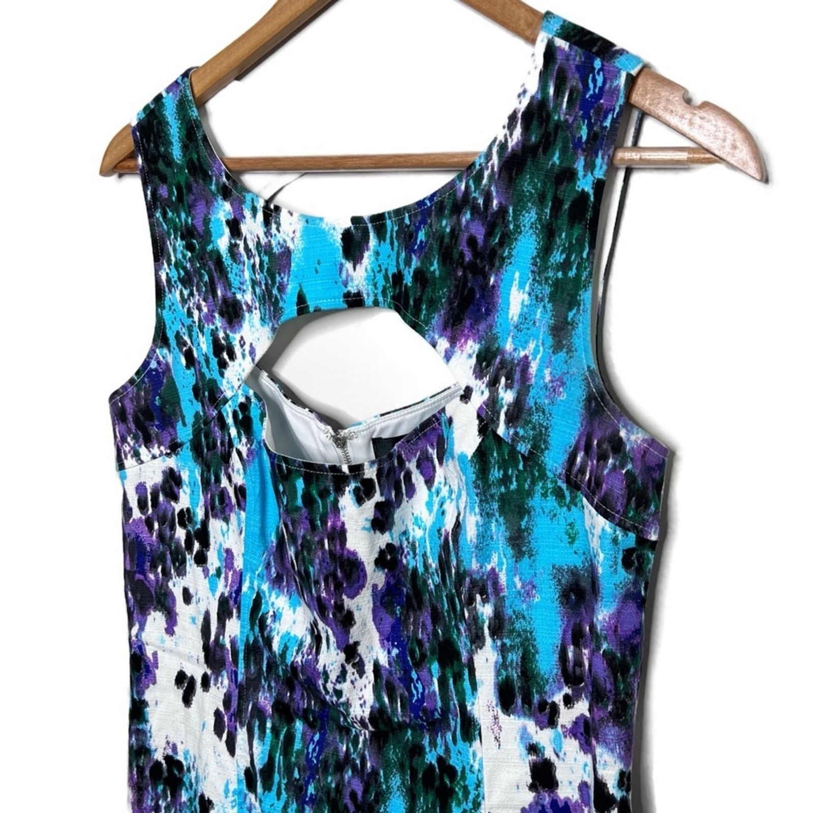 Guess GUESS Women's Shift Peekaboo Neckline Paint Splatter Dress Size XL / US 12-14 / IT 48-50 - 10 Thumbnail