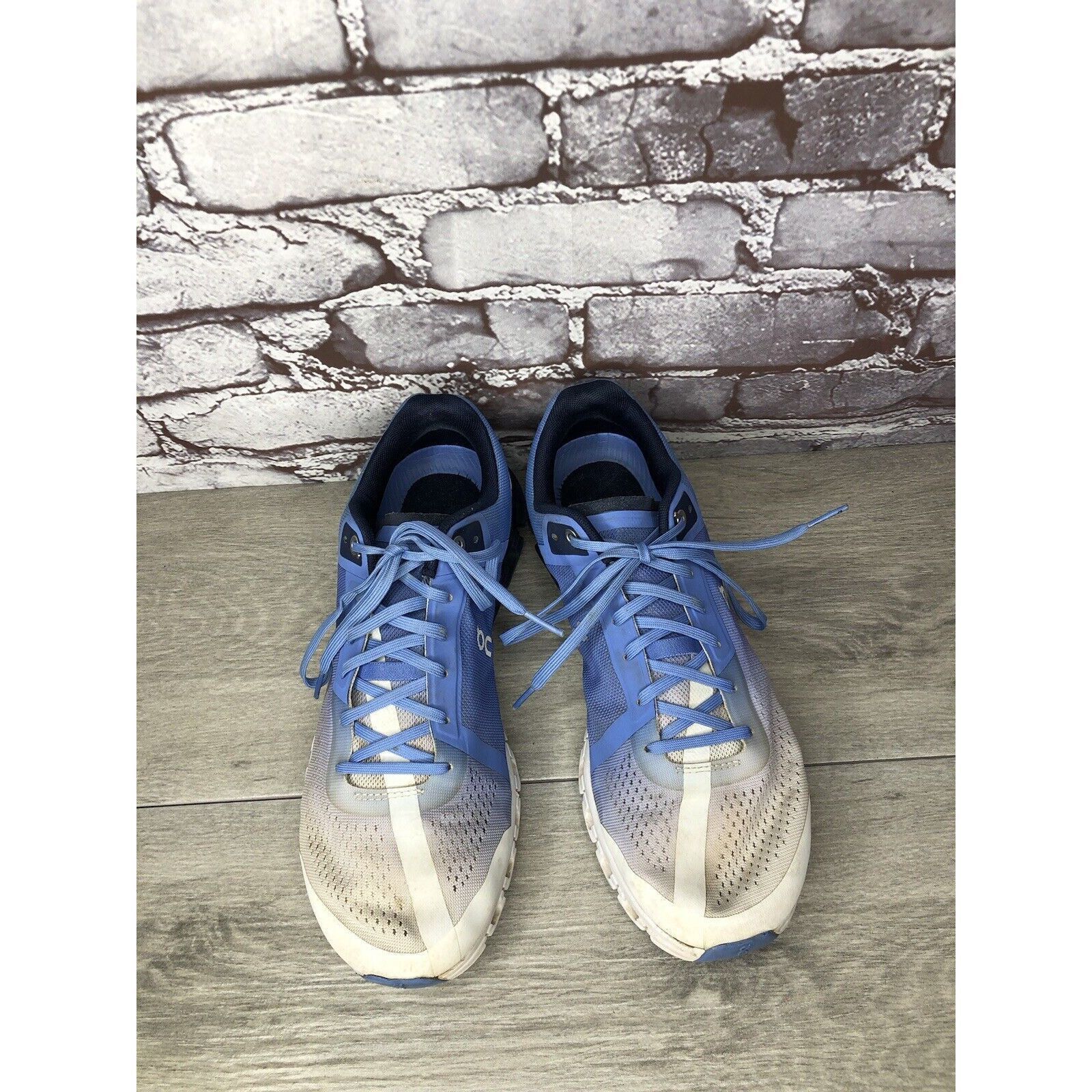 On On Cloudflow Marina White Blue Synthetic Lace Running Shoes Size US 10.5 / IT 40.5 - 20 Thumbnail