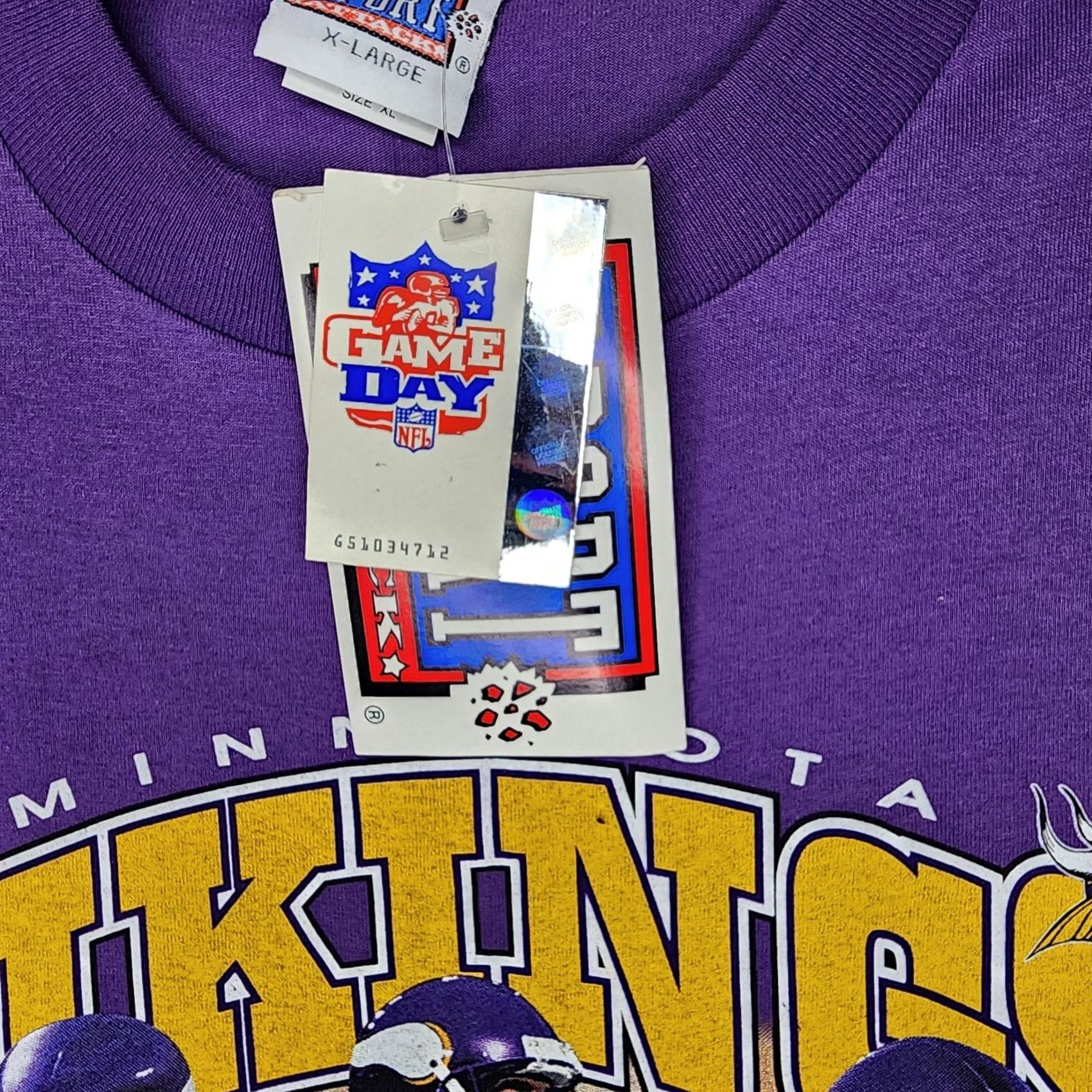 Vintage Vintage Sport Attack Minnesota Vikings Shirt Mens XL Purple Super Bowl XXXV Tee Size US XL / EU 56 / 4 - 6 Thumbnail