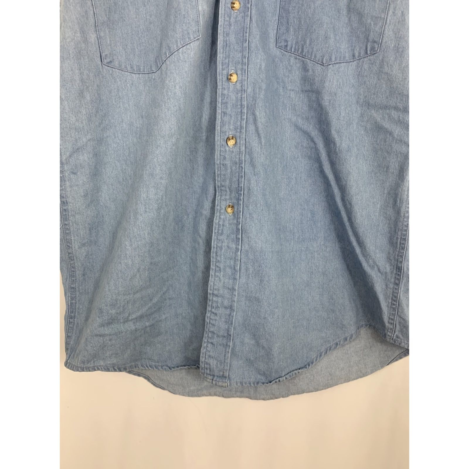 Denime VINTAGE Williams Bay Denim Western Shirt Sleeveless Mens M Blue 1990s Rockabilly Cactus Sunset Denim Shirt Men M Size US M / EU 48-50 / 2 - 4 Thumbnail