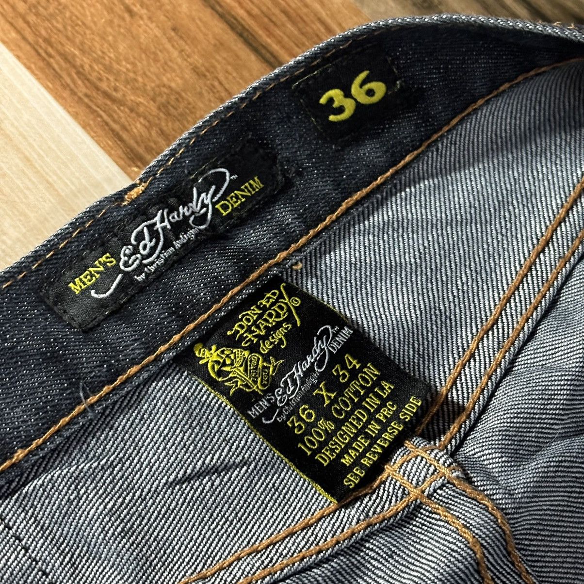 Christian Audigier × Ed Hardy Vintage 00s Edhardy Spell Out Tiger Leopard Jeans Size US 36 / EU 52 - 11 Thumbnail