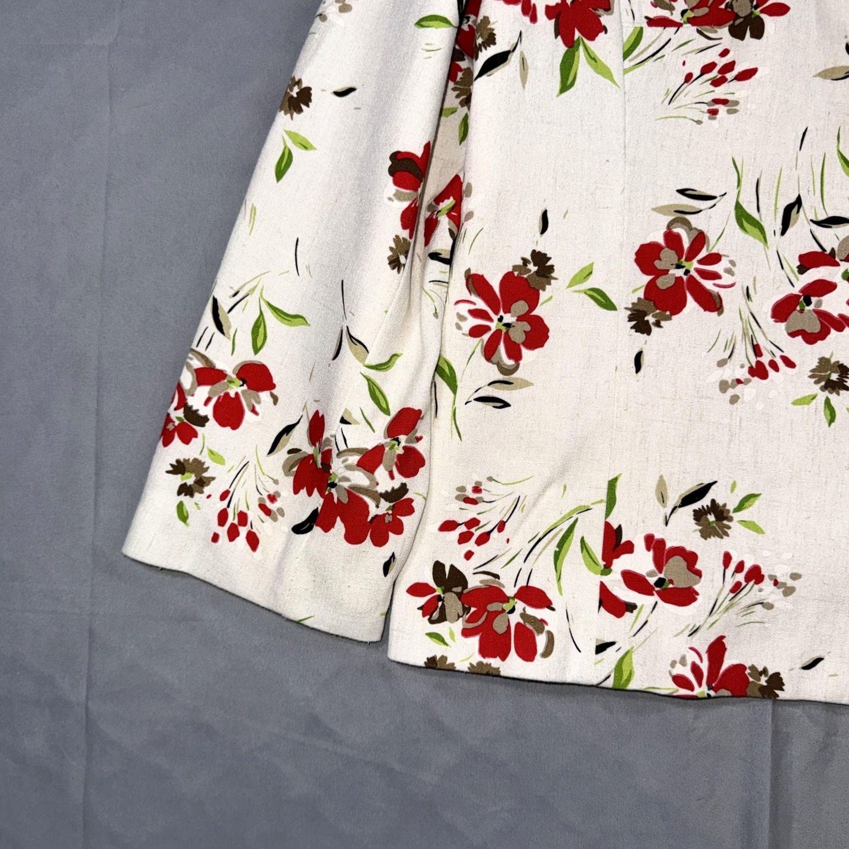 Vintage Sag Harbor Blazer Womens 12 White Floral Linen Blend Stretch Lined Jacket Size XL / US 12-14 / IT 48-50 - 6 Thumbnail