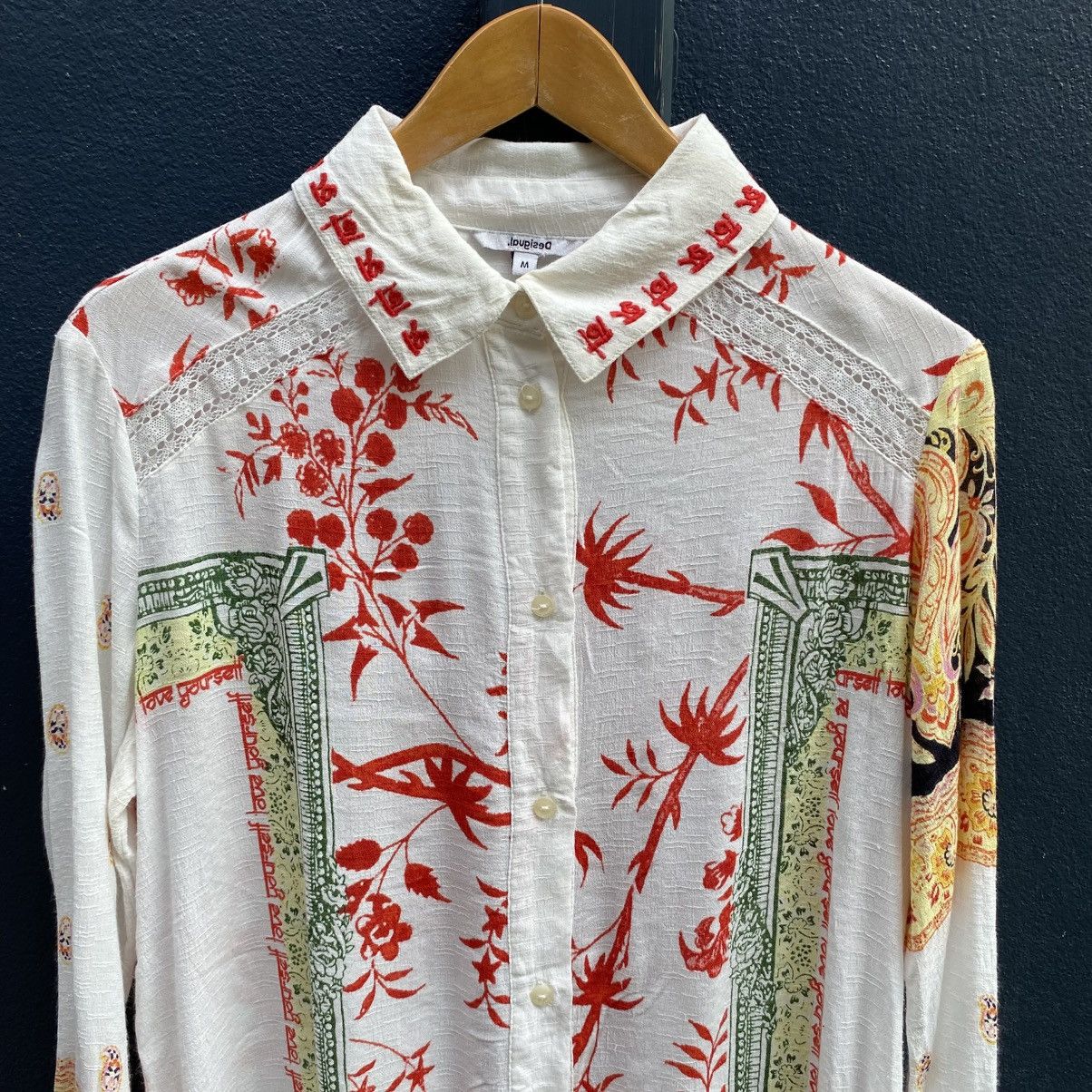 Desigual Desigual Floral Bohemian Long-Sleeve Shirt Size M / US 6-8 / IT 42-44 - 15 Thumbnail