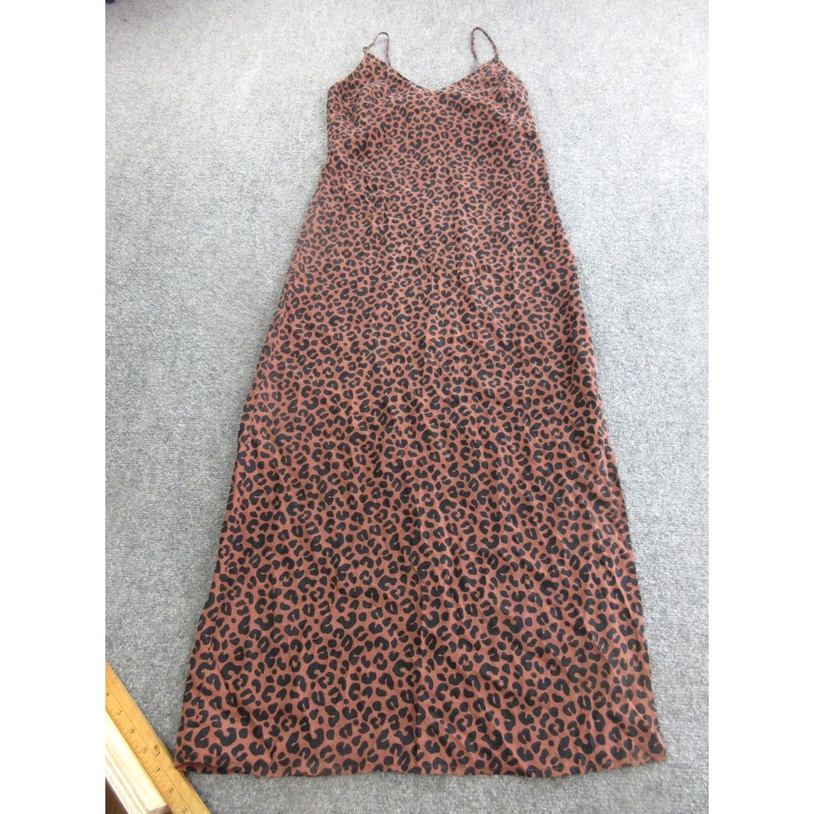 Marine Layer Marine Layer Dress Womens XS Brown Leopard Slip Maxi V-Neck Strappy Sundress Size XS / US 0-2 / IT 36-38 - 2 Thumbnail