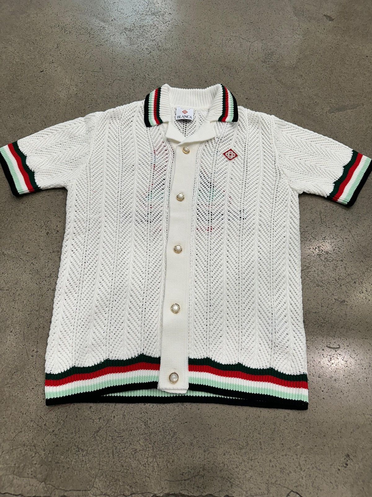 Casablanca CASABLANCA - Cotton Montagne Ondulee Crochet Shirt Size US M / EU 48-50 / 2 - 2 Thumbnail
