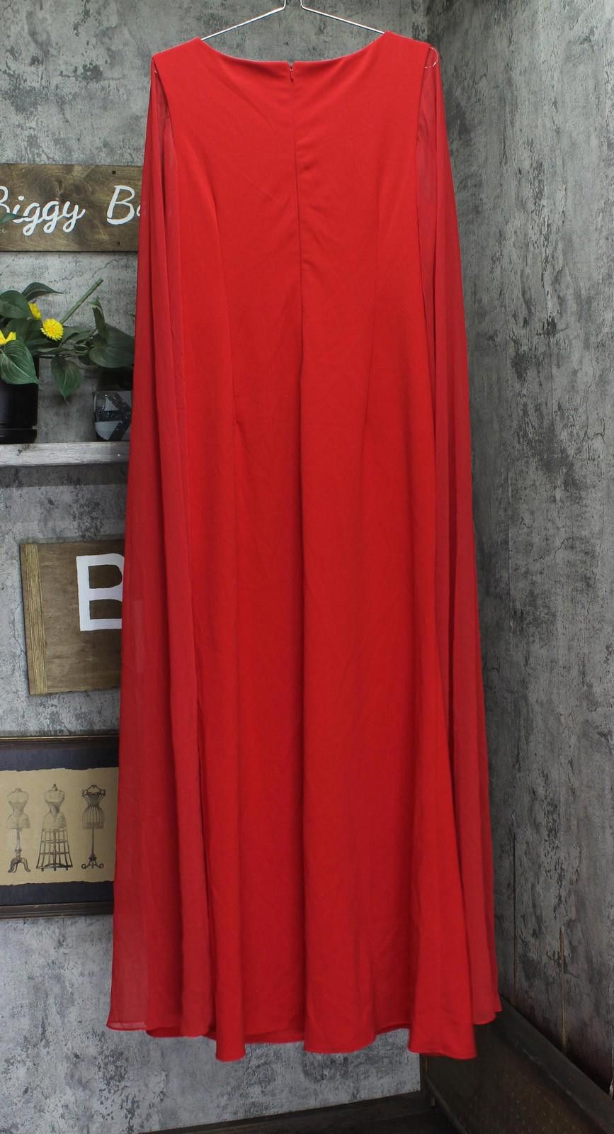 Other Alex Evenings Womens Cape Sleeve Gown Dress 8160255 Red 16 Size XXL / US 16-18 / IT 52-54 - 2 Thumbnail