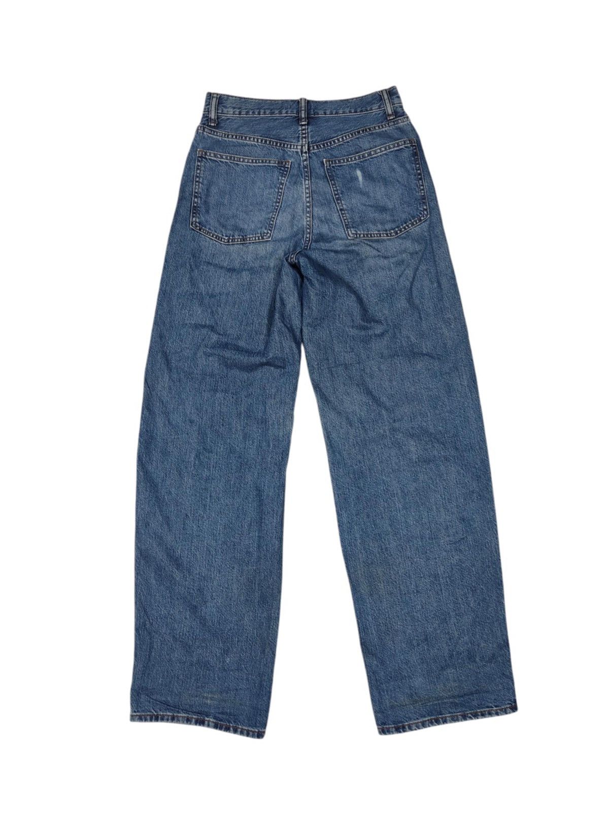 Japanese Brand × Uniqlo Uniqlo U Wide leg distressed Denim jacket Size 29" - 11 Thumbnail