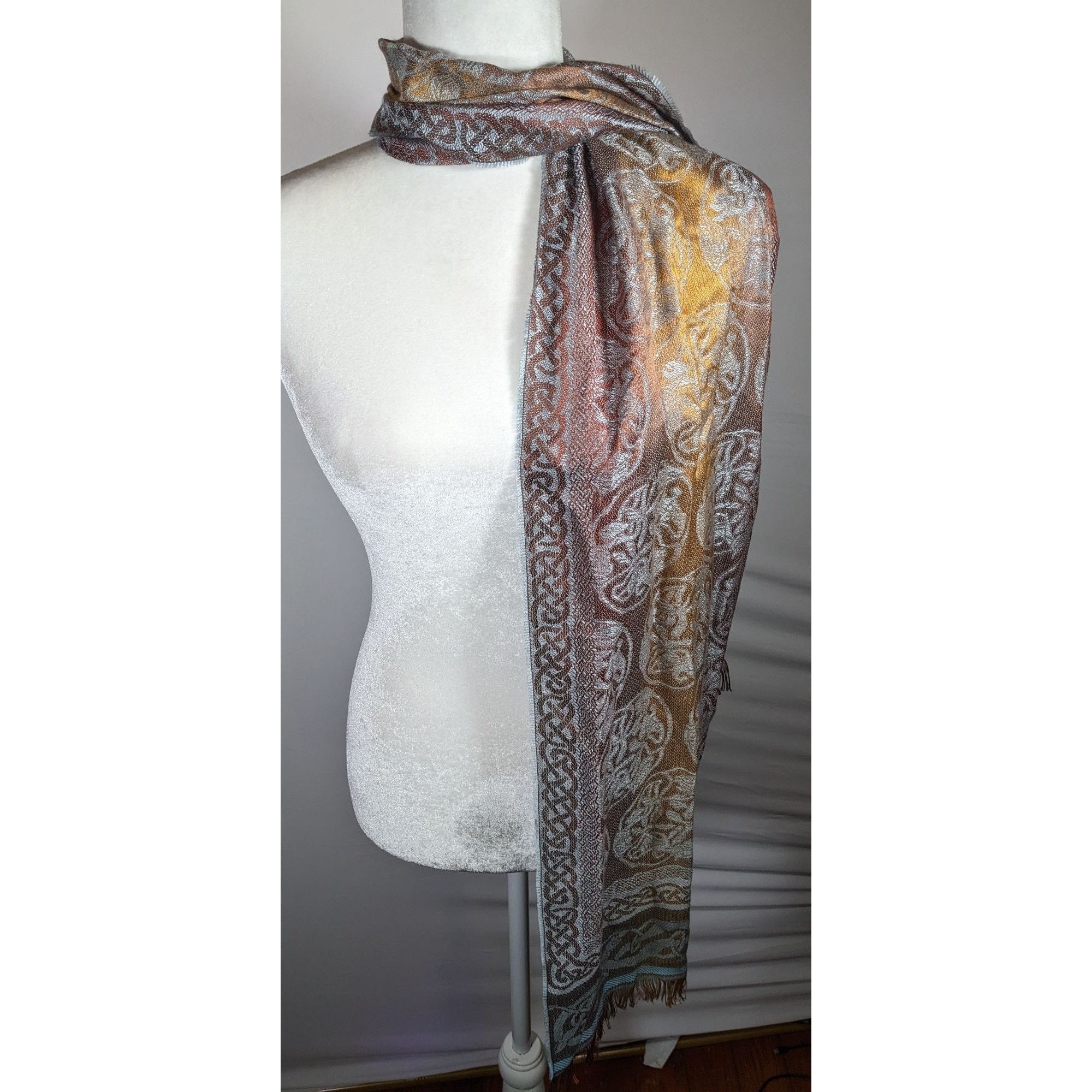 Other Molina by Jimmy Hourihan Rainbow And Grey Celtic Knot Scarf Size ONE SIZE - 9 Thumbnail