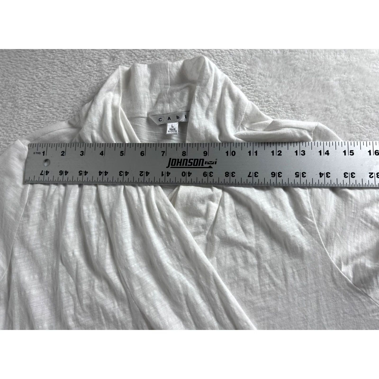 Vintage Cabi Womens White Long Sleeve Blouse Large Lightweight 100% Cotton Faux Wrap Top Size L / US 10 / IT 46 - 5 Thumbnail