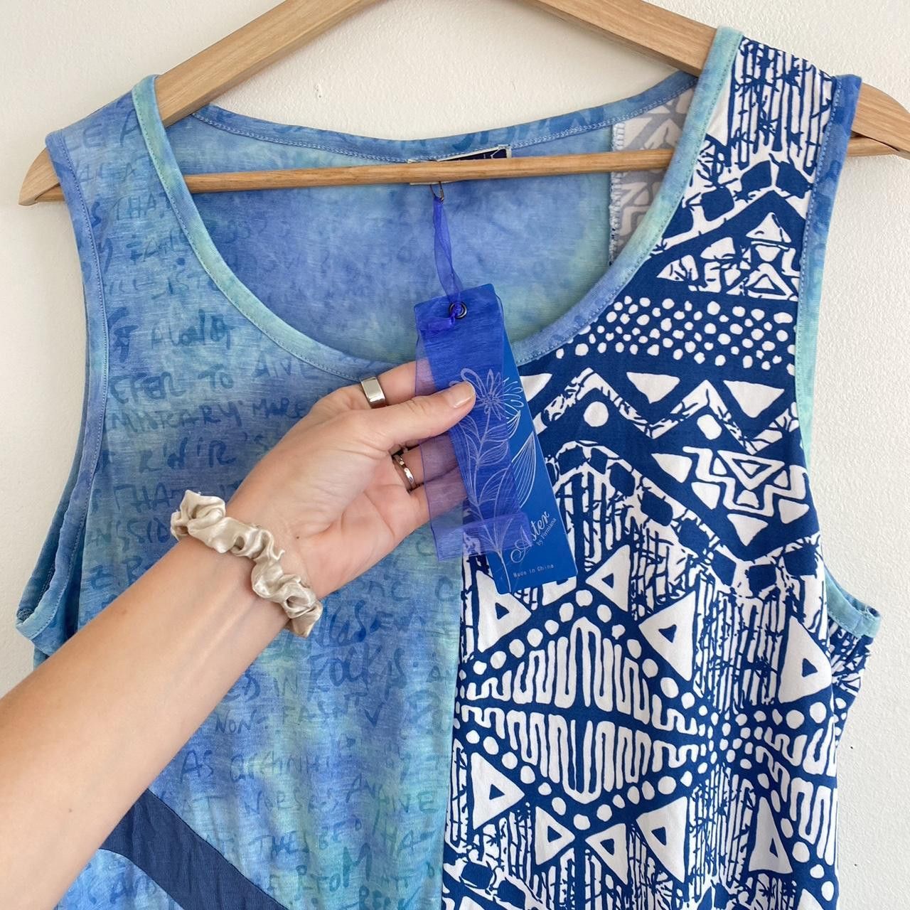 Vintage ASTER BLUE HAWAIIAN DROP WAIST CASUAL TROPICAL DRESS LARGE Size L / US 10 / IT 46 - 6 Thumbnail