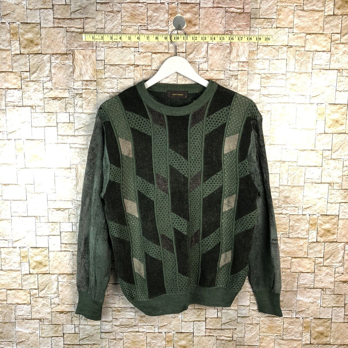 Japanese Brand Destinaren checkered vintage Green Knitwear #A1200 Size US S / EU 44-46 / 1 - 1 Thumbnail
