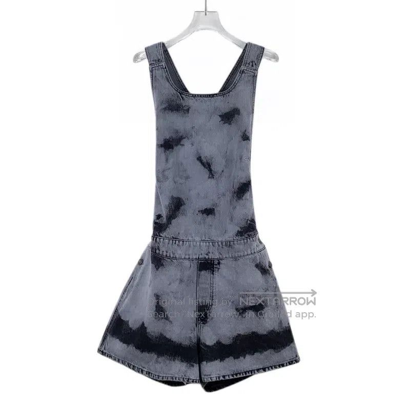 Dior Dior Blue tie-dyed cotton denim suspender jumpsuit Size 26" / US 2 / IT 38 - 1 Thumbnail