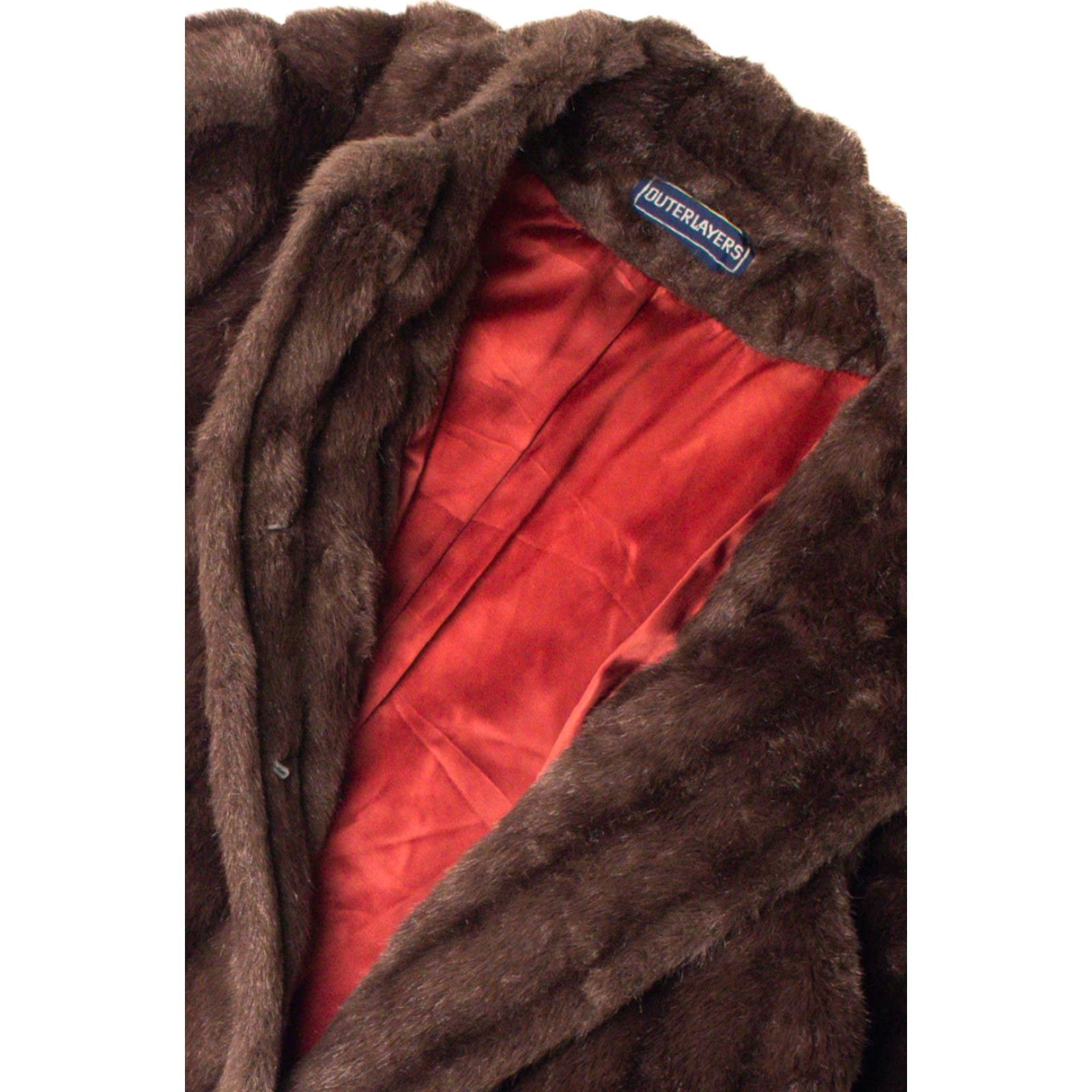 X-LARGE VINTAGE Outerlayers Faux Fur Coat X-Large Brown Outerwear Size XL / US 12-14 / IT 48-50 - 2 Thumbnail