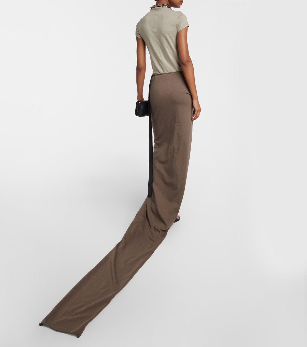 Rick Owens × Rick Owens Drkshdw Last Size Rick Owens Drkshdw Gathered Cotton Maxi Skirt Size 25" / US 0 / IT 36 - 3 Thumbnail