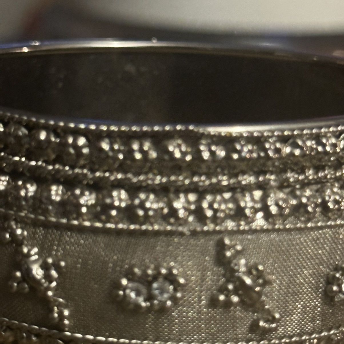 Vintage Vintage chunky silver hinged bangle bracelet Size ONE SIZE - 3 Thumbnail