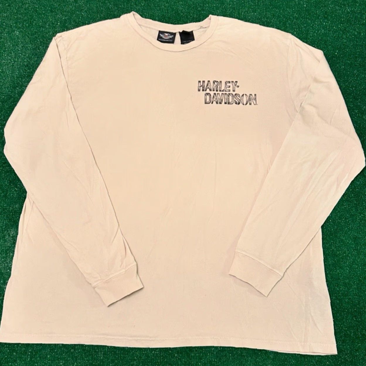Harley Davidson VINTAGE Harley-Davidson Motors Y2K Biker Skull Logo VTG Longsleeve Shirt XL Beige Mens Long Sleeve Shirt Size US XL / EU 56 / 4 - 2 Thumbnail