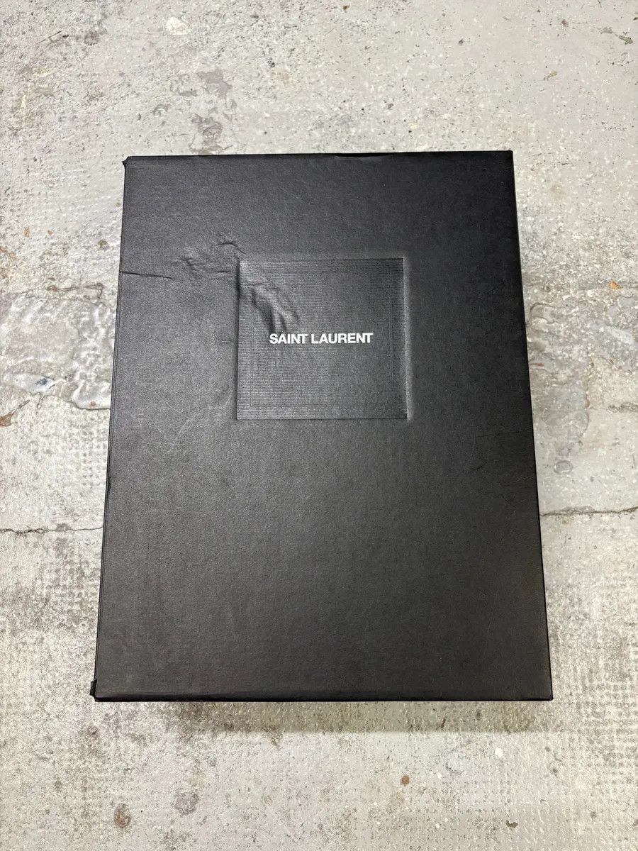 Designer × Saint Laurent Paris × Vintage 2010s Saint Laurent Lenny Silver Grey High Sneakers Size US 7.5 / EU 40-41 - 12 Thumbnail