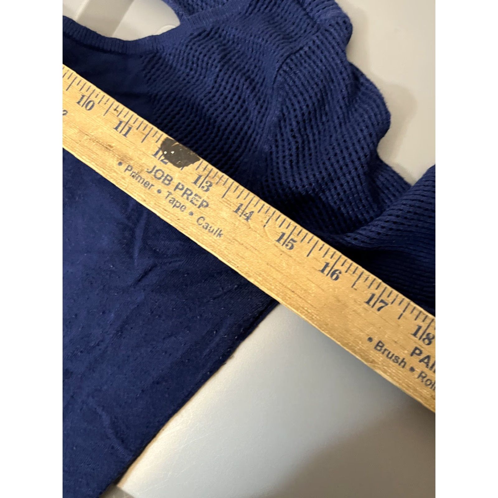 Express EXPRESS Open Back Draped Knit Long Sleeve Blouse Women's Medium Gray/Blue Solid Shirt déta Size M / US 6-8 / IT 42-44 - 5 Thumbnail