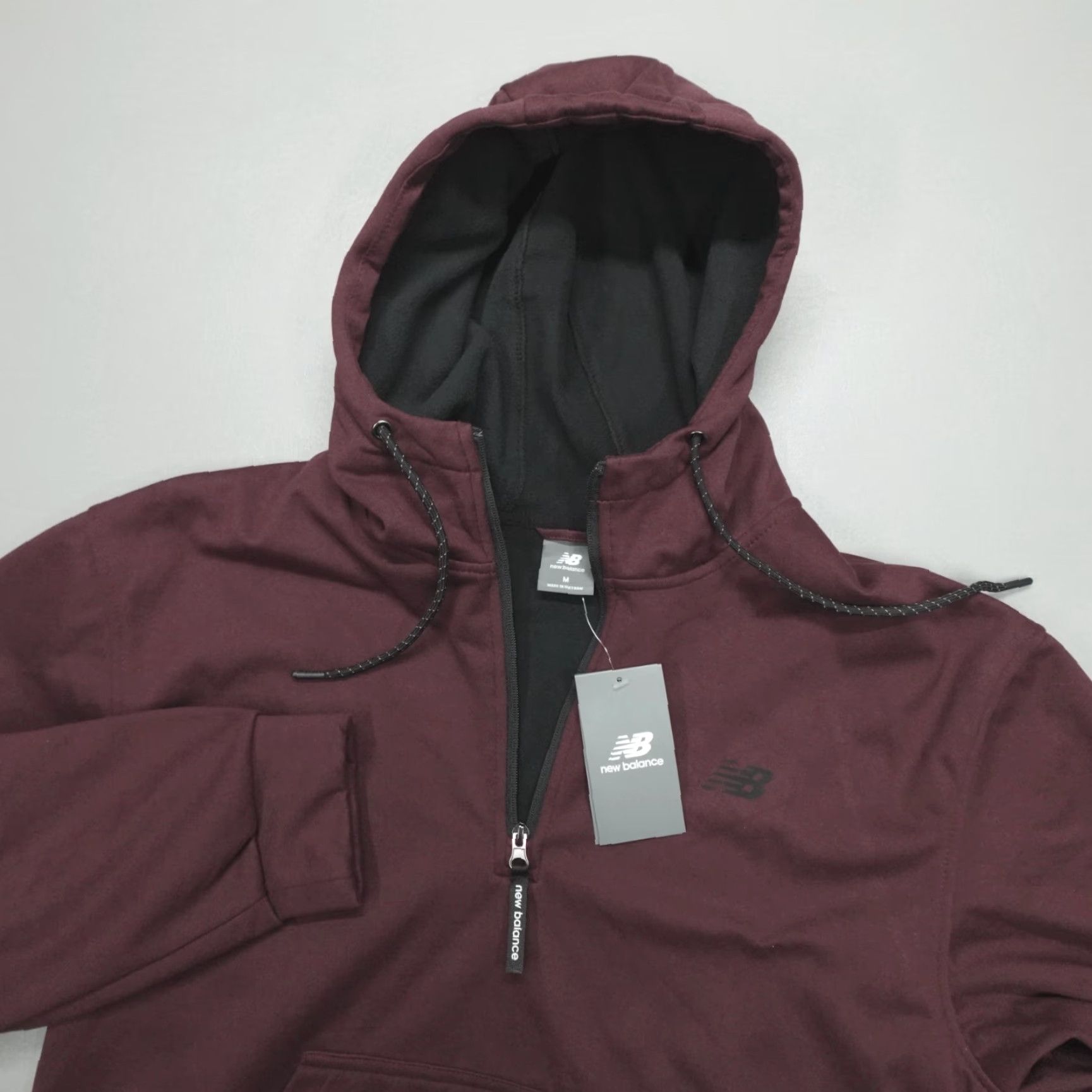 New Balance New Balance Hoodie 1/4 Zip Fleece Lined Men's Size M Burgundy Soft-Touch Warmth Shirt Pullover Zip Hooded Clothing Fitness Sports Mens Size US M / EU 48-50 / 2 - 2 Thumbnail