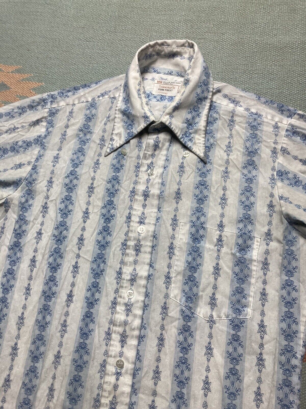 Towncraft × Vintage Vtg 70s button shirt Towncraft JCPenney dagger collar medium Size US M / EU 48-50 / 2 - 3 Thumbnail