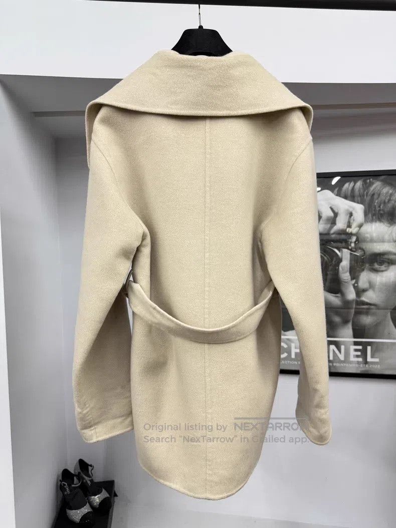 Hermes Hermes Oatmeal color lapel cashmere coat Size XS / US 0-2 / IT 36-38 - 3 Thumbnail