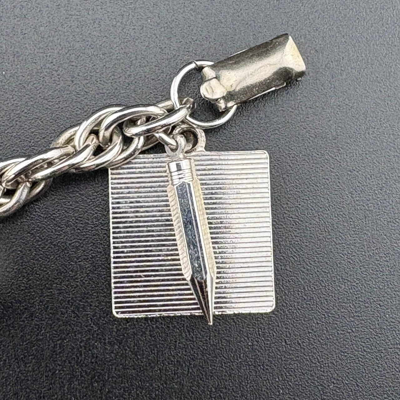 Other Signed Coro Silver Tone Bowling Ball Pins Charm Bracelet 7" Size ONE SIZE - 4 Thumbnail