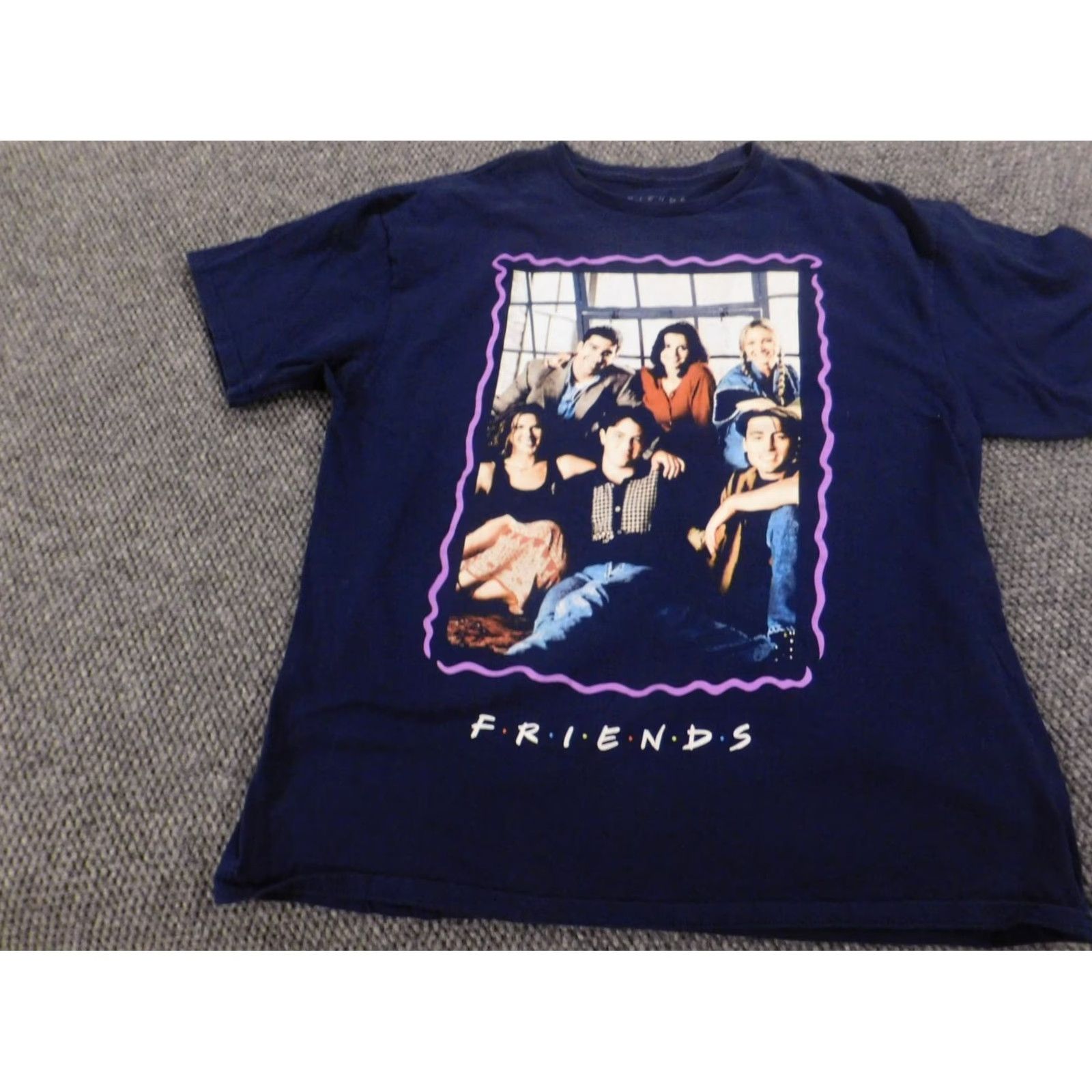 Vintage Friends Womens Shirt XL Blue Crew Neck 90s 2000s Chander Ross Cotton Rayon Blouse Short Sleeve Casual Button Graphic Together Size XL / US 12-14 / IT 48-50 - 2 Thumbnail