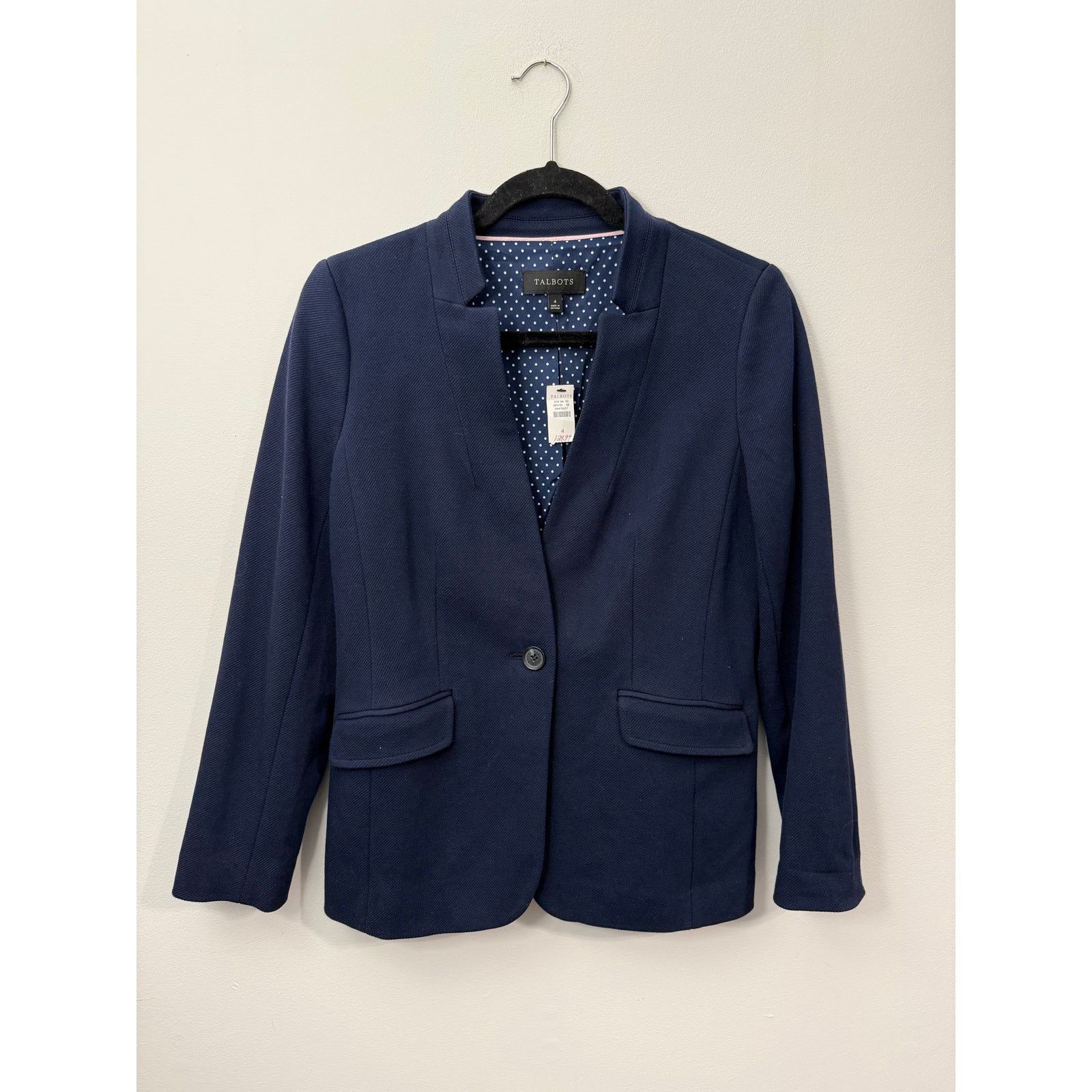 Talbots Talbots NWT PIQUÉ KNIT BLAZER in Indigo Blue, Sz 4, MP $179 Size S / US 4 / IT 40 - 1 Thumbnail