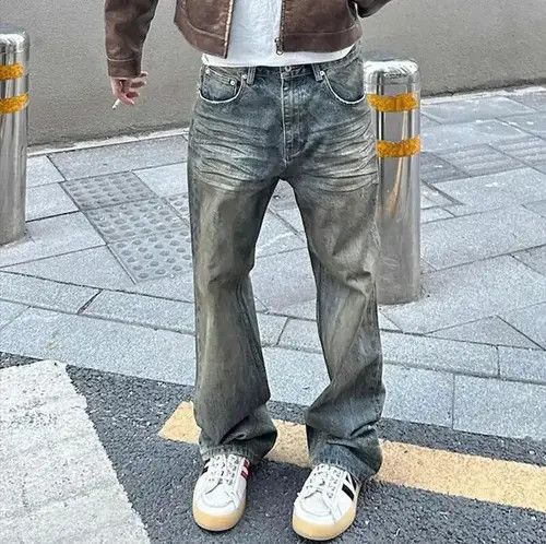 Japanese Brand Washed Dirty Distressed jeans Size US 35 - 7 Thumbnail