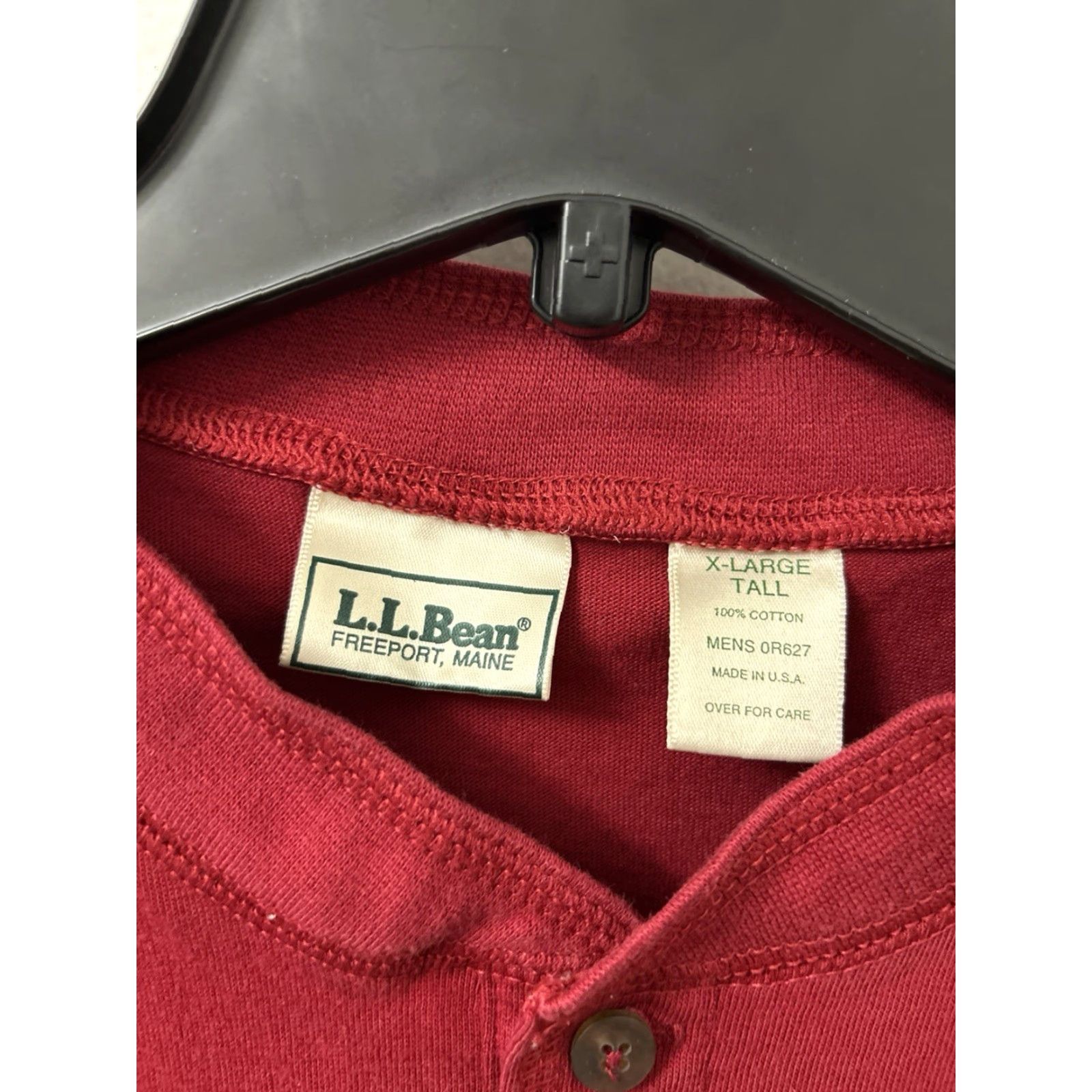 Vintage VINTAGE L.L. Bean Henley Shirt Mens XL Red Long Sleeve Cotton Size US XL / EU 56 / 4 - 5 Thumbnail