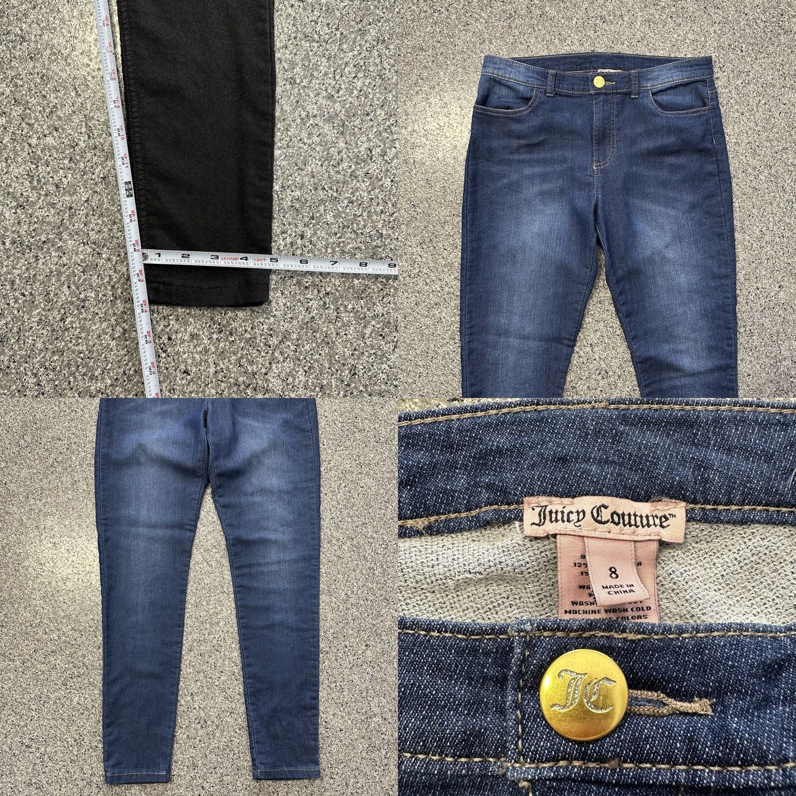 Juicy Couture Juicy Couture Jeggings Jeans Womens 8 29x28 Blue Denim Stretch 5-Pocket Style Jegging Womens 8 Size 29" - 8 Thumbnail