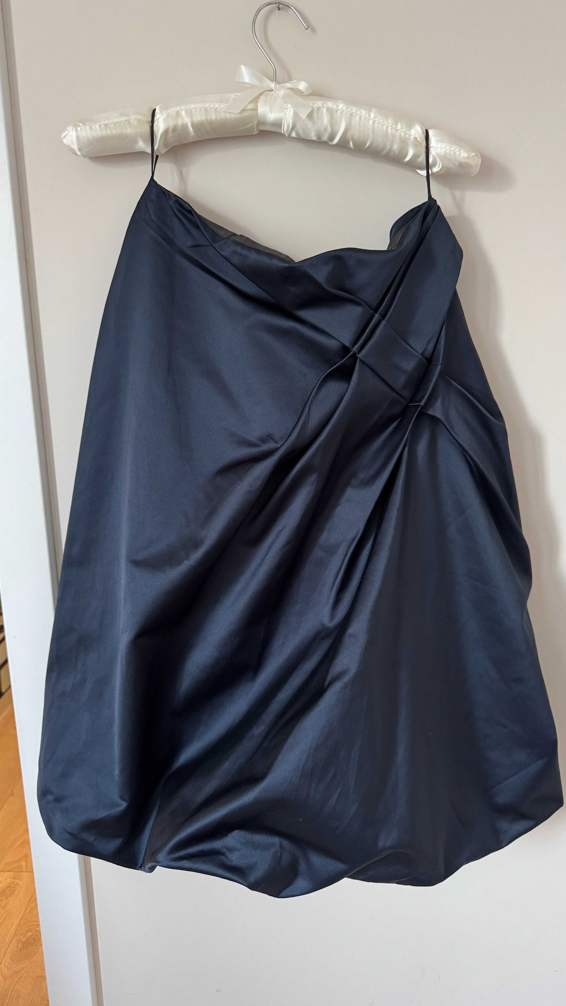 Jil Sander Vintage Jil Sander Silk Navy Skirt Size 26" / US 2 / IT 38 - 1 Thumbnail