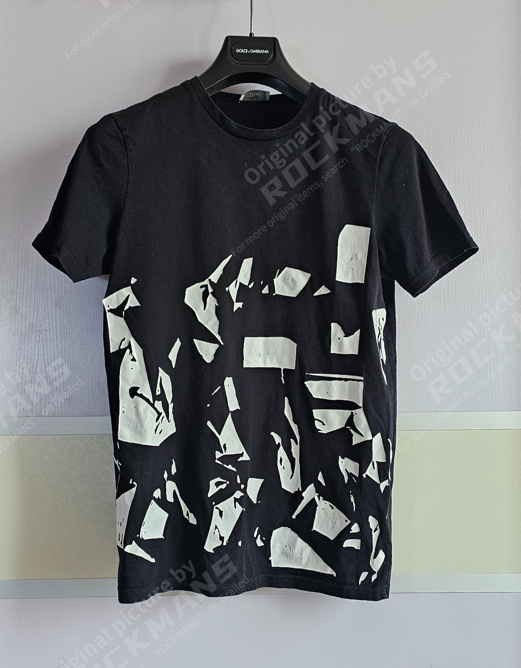 Dior × Hedi Slimane Curtains Torn Dior A/W05 Black Graphic T Shirt