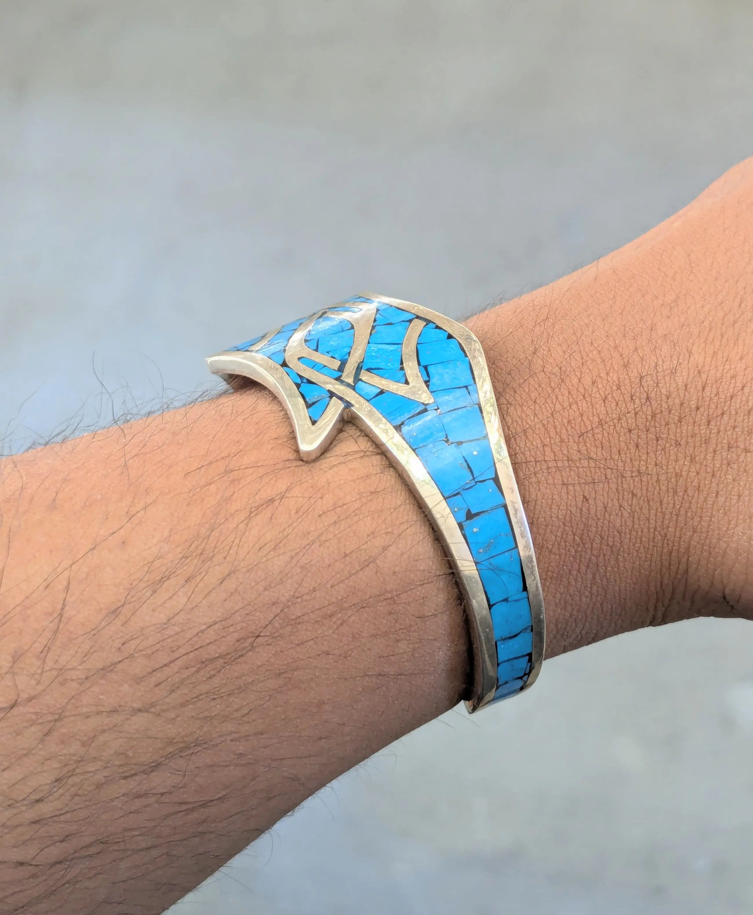 Jewelry × Vintage Vintage Sterling Silver Bracelet Turquoise Cuff Mexico 5.25" Size ONE SIZE - 11 Thumbnail