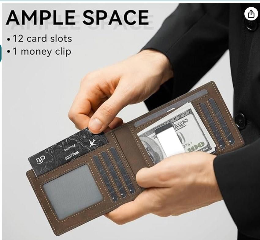 Designer Card Wallet Slim Bifold Leather Wallet - Rfid Minimalist Size ONE SIZE - 5 Thumbnail